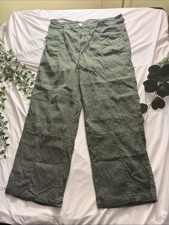 Joie Pants - Joie Olive Green Wide-Leg Drawstring Pants